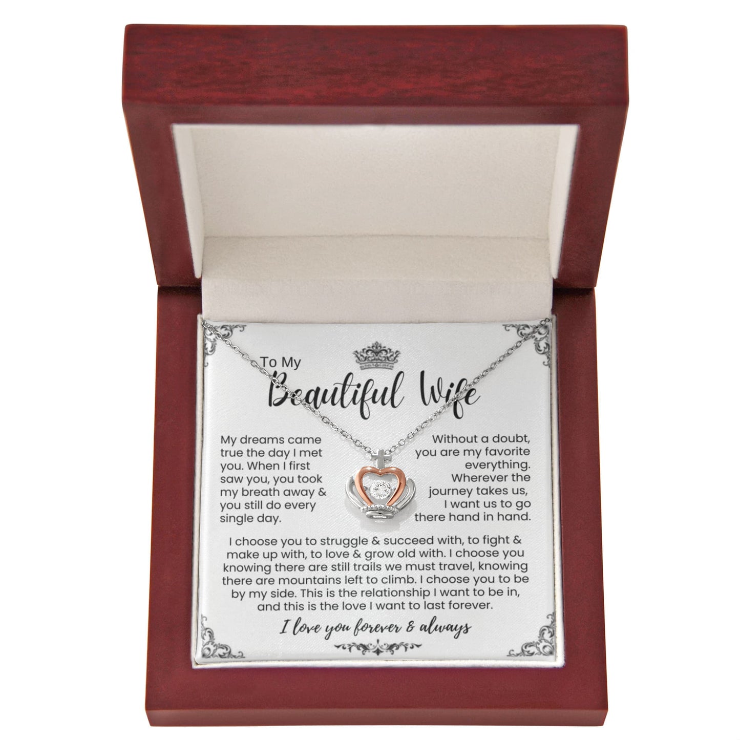 To My Wife - Crown Necklace - I Choose You Gift from Husband