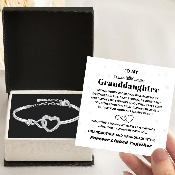 To My Granddaughter - Infinity Heart Bracelet - Linked Together Gift