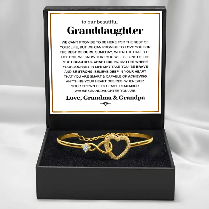 To Our Granddaughter - Infinity Heart Bracelet - Be Brave and Strong Gift