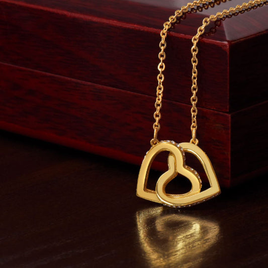 To My Wife - Linked Hearts Necklace - You Are The Best Thing Message Card Gift