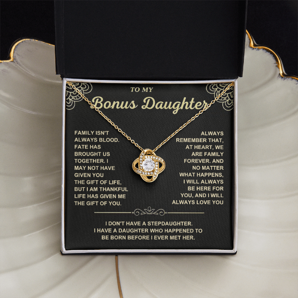 At Heart We Are Family Forever - Necklace Gift for Bonus Daughter