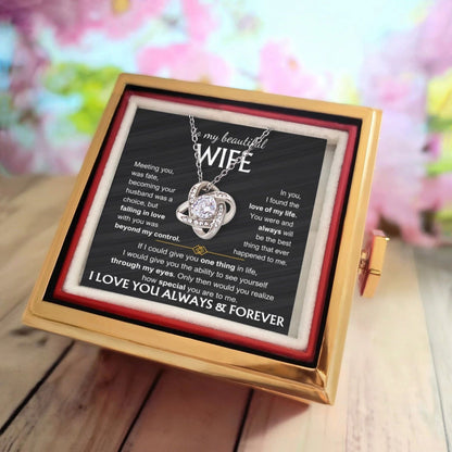 To My Wife - Love knot Necklace Rose Gift Box - You Are the Best Thing