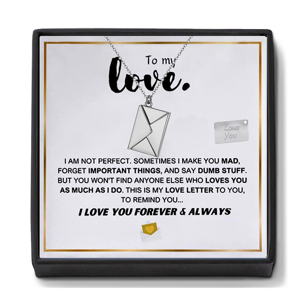My Love Letter To You - Letter Pendant Necklace Gift for Wife from Husband