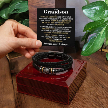 You Make Me Proud - Bracelet Gift for Grandson