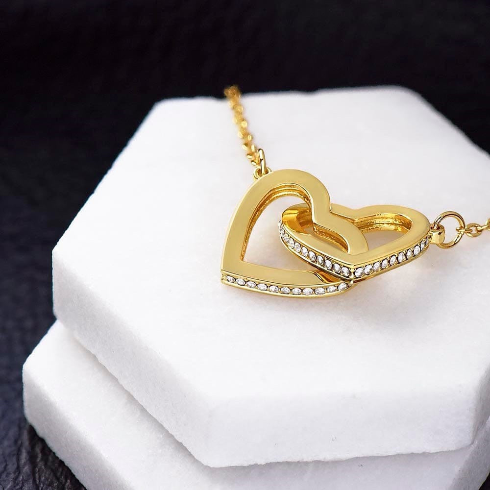 To My Bonus Mom - Linked Hearts Necklace - Always Your Little One Message Card Gift