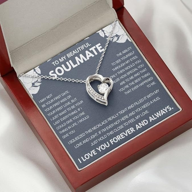 To My Wife - Love Heart Necklace - Love You Always Message Card Gift