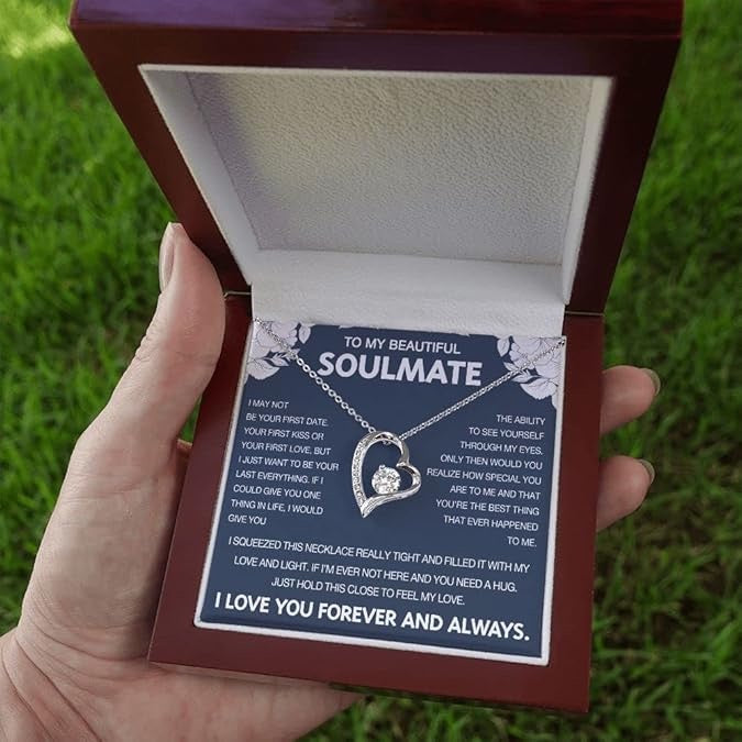 To My Wife - Love Heart Necklace - Love You Always Message Card Gift