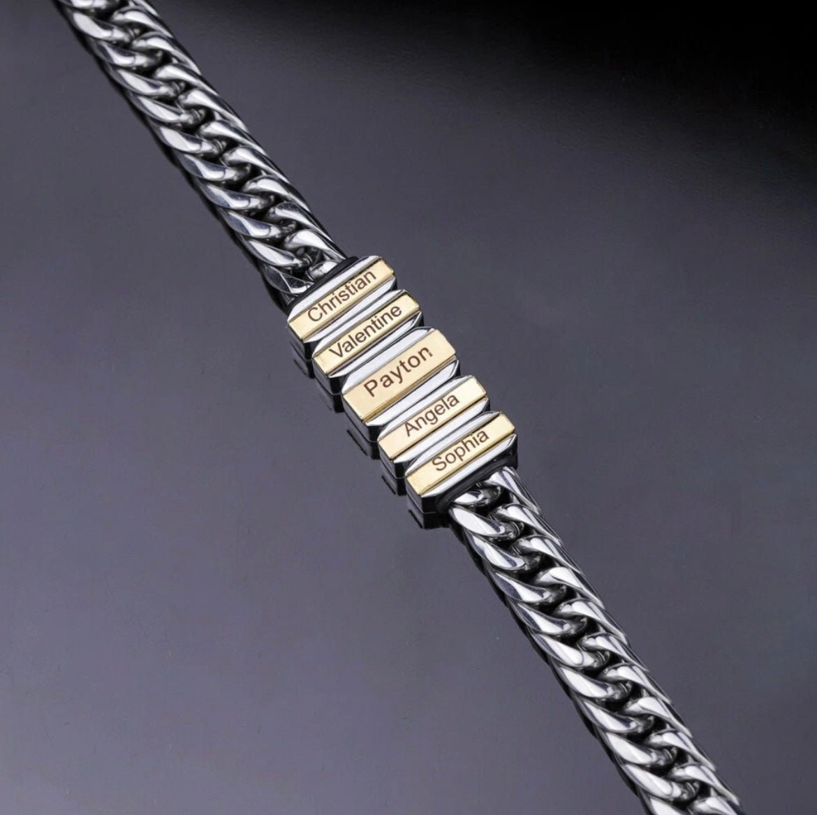 To Dad - Family Name Bracelet - Custom Engraving Gift