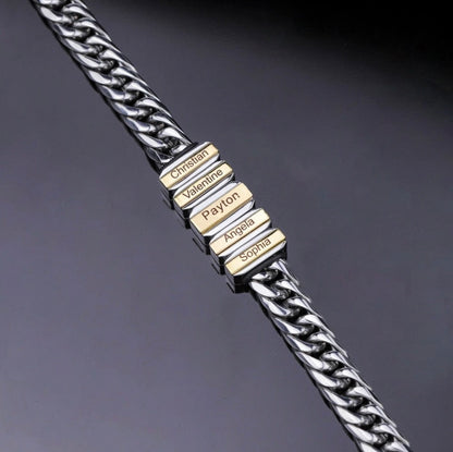To Dad - Family Name Bracelet - Custom Engraving Gift