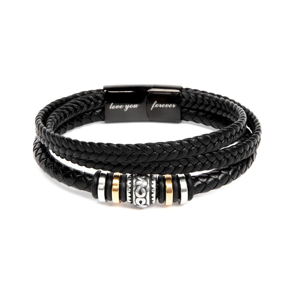 To My Son - Love You Forever Bracelet - Always With You Message Card Gift BLK