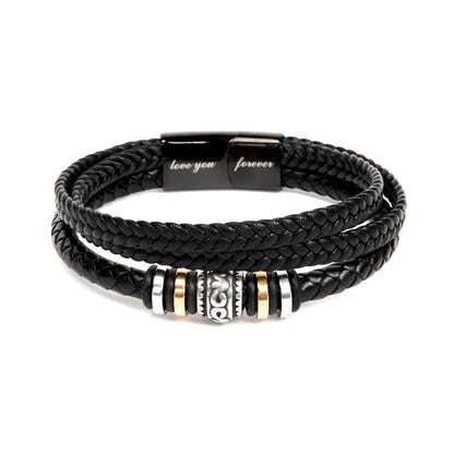 To My Son - Love You Forever Bracelet - Always With You Message Card Gift BLK