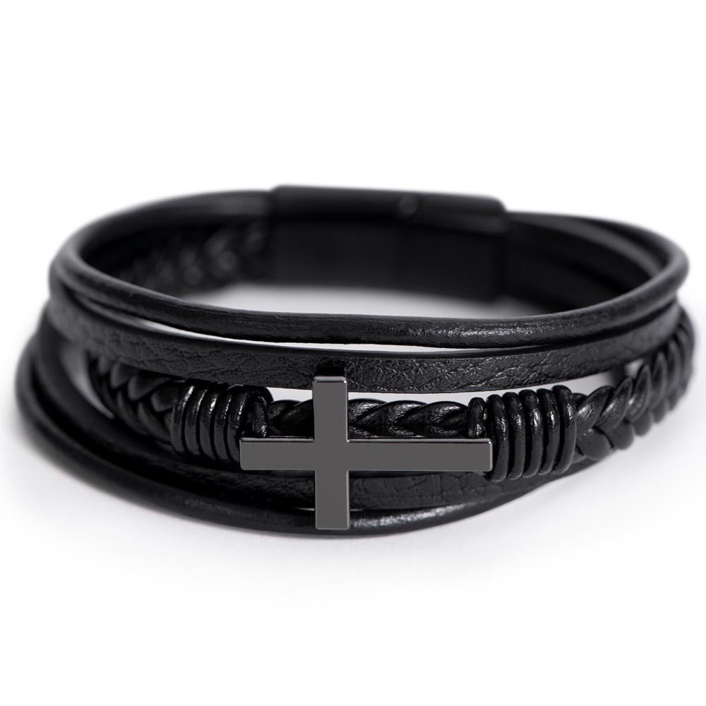 To My Son - Cross Bracelet - Always With You Message Card Gift