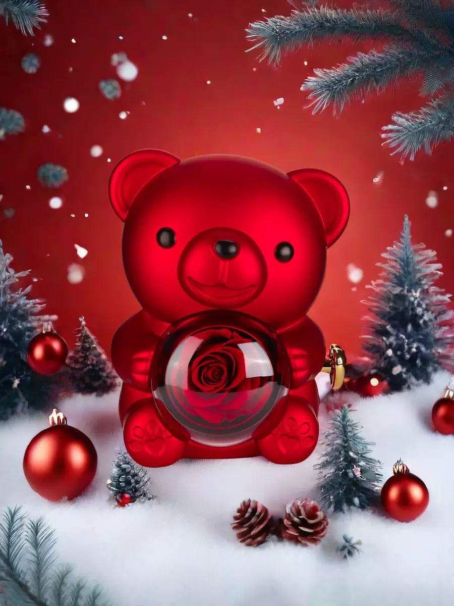 To My Soulmate - Custom Interlinked Hearts Necklace - Eternal Rose Bear Box