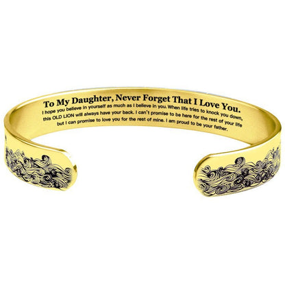 Proud Of You - Engraved Cuff Bracelet Gift for Daughter from Dad