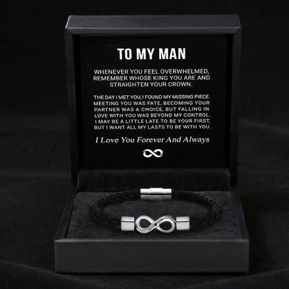 To My Man - Forever Bracelet - All My Lasts with You Message Card Gift