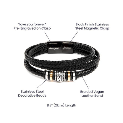 To My Dad - Love You Forever Bracelet - Always My Hero Message Card Gift