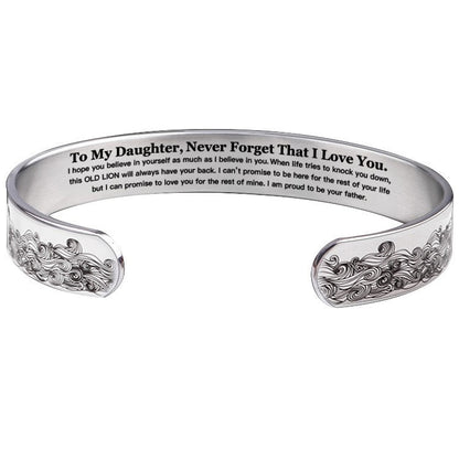 Proud Of You - Engraved Cuff Bracelet Gift for Daughter from Dad