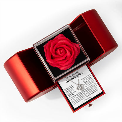 To My Granddaughter - Love Knot Necklace - Eternal Flower Gift Box