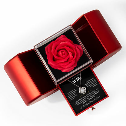 To My Wife Necklace - Love Knot Necklace - Eternal Rose Gift Box
