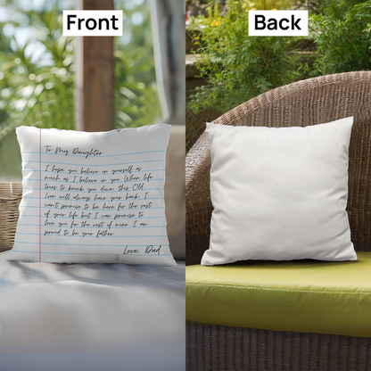 To My Daughter from Dad - Heartfelt Message Letter Pillow - Always Have Your Back Gift