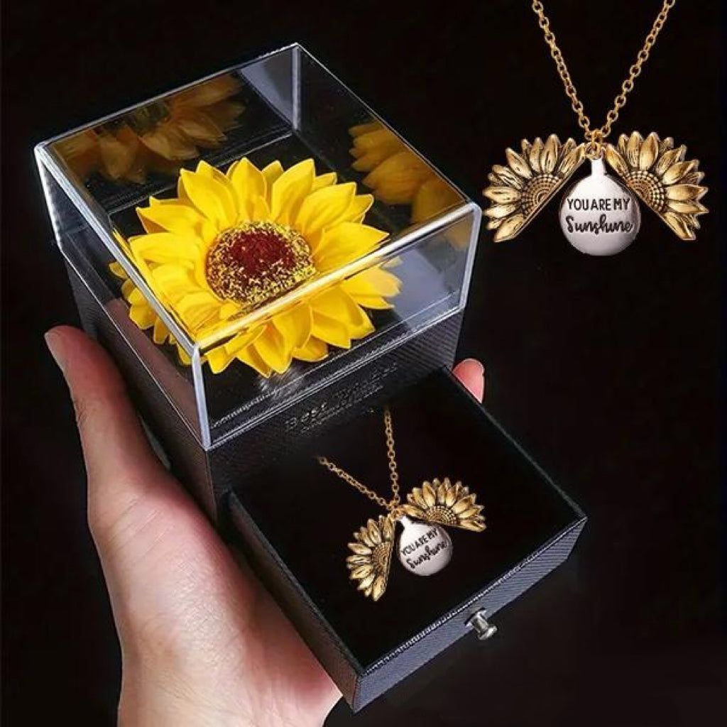 You Are My Sunshine - Sunflower Necklace Gift Box Set