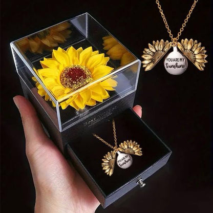 You Are My Sunshine - Sunflower Necklace Gift Box Set