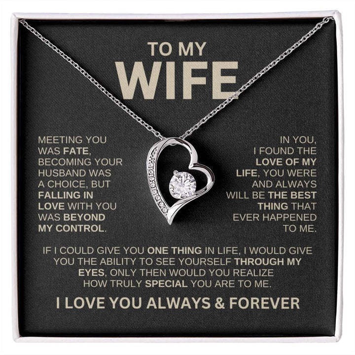 To My Wife Necklace - Love Heart Necklace - You Are the Best Thing Message Card Gift