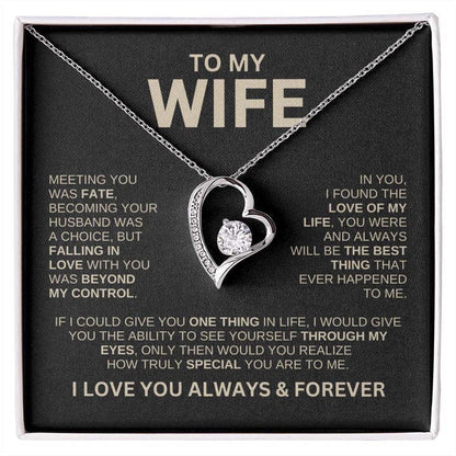 To My Wife Necklace - Love Heart Necklace - You Are the Best Thing Message Card Gift