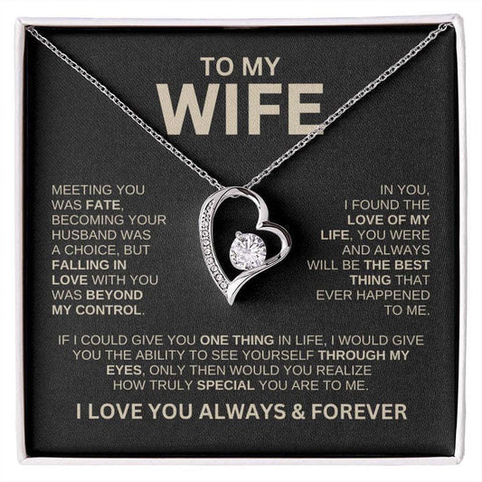 To My Wife Necklace - Love Heart Necklace - You Are the Best Thing Message Card Gift