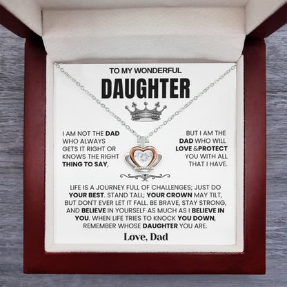 To My Daughter - Crown Necklace - Believe in Yourself Gift
