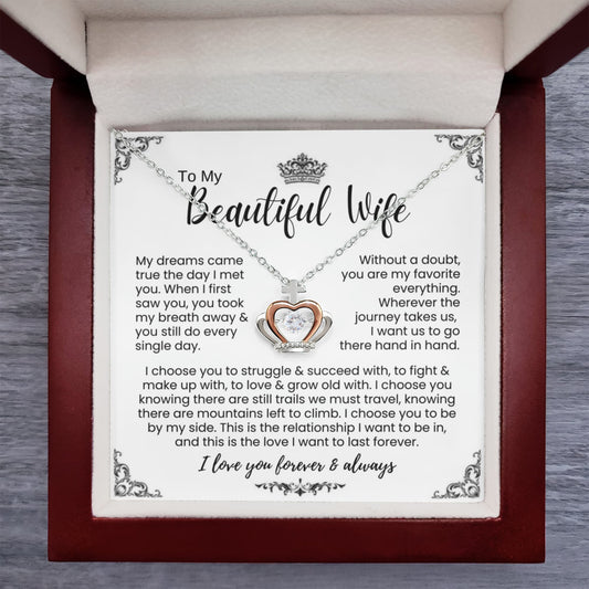 To My Wife - Crown Necklace - I Choose You Gift from Husband