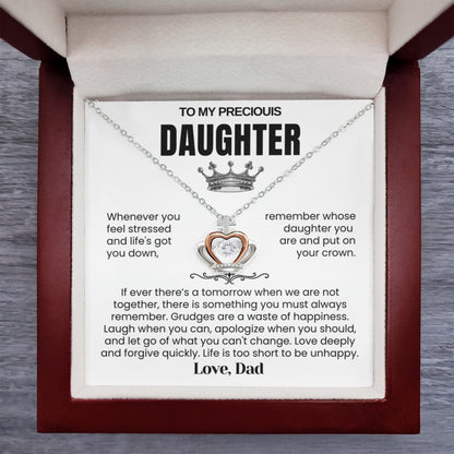 To My Daughter - Crown Necklace - Put on Your Crown Message Card Gift