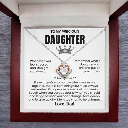 To My Daughter - Crown Necklace - Put on Your Crown Message Card Gift