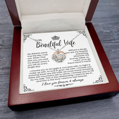 To My Wife - Crown Necklace - I Choose You Gift from Husband