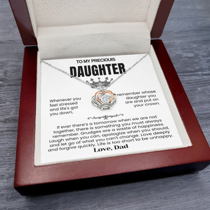 To My Daughter - Crown Necklace - Put on Your Crown Message Card Gift