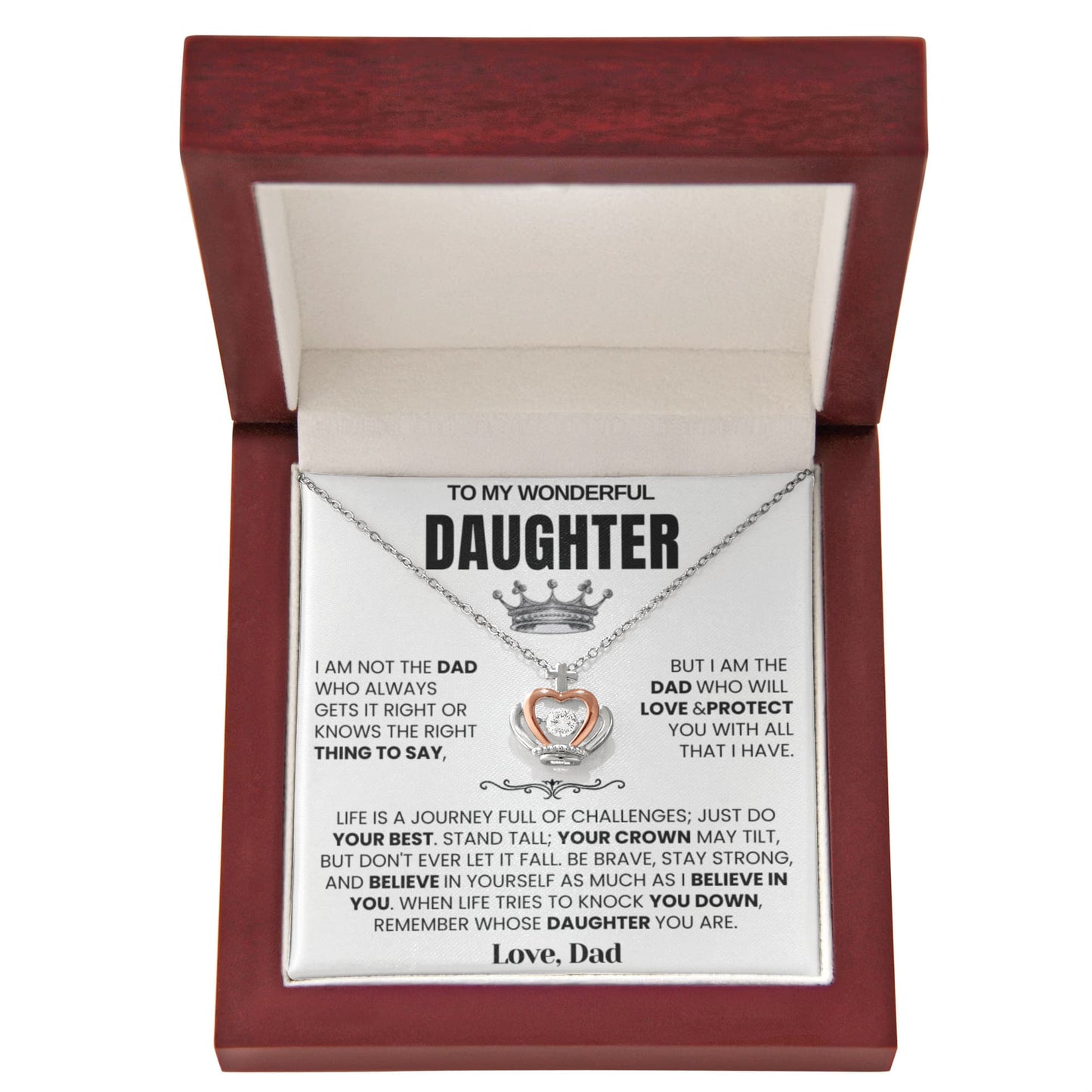 To My Daughter - Crown Necklace - Believe in Yourself Gift