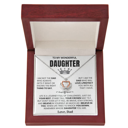 To My Daughter - Crown Necklace - Believe in Yourself Gift