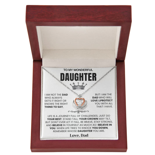 To My Daughter - Crown Necklace - Believe in Yourself Gift