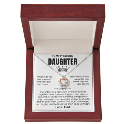 To My Daughter - Crown Necklace - Put on Your Crown Message Card Gift