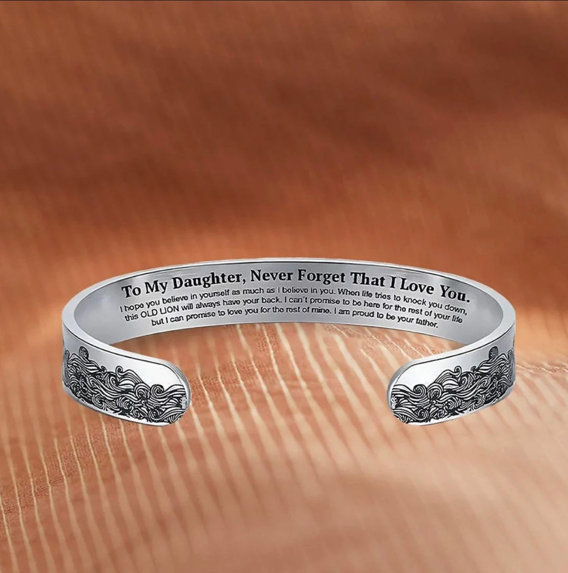 Proud Of You - Engraved Cuff Bracelet Gift for Daughter from Dad