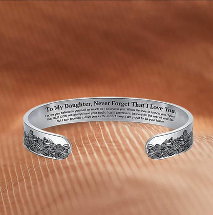 Proud Of You - Engraved Cuff Bracelet Gift for Daughter from Dad