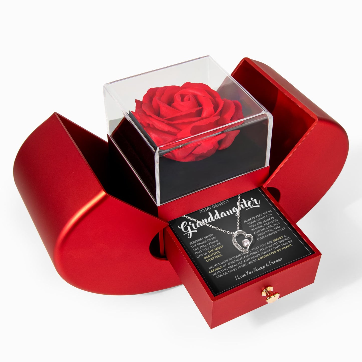 To My Granddaughter - Love Heart Necklace - You Are the Most Beautiful Chapter Gift