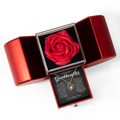 To My Granddaughter - Love Heart Necklace - Love You for the Rest of My Life Gift