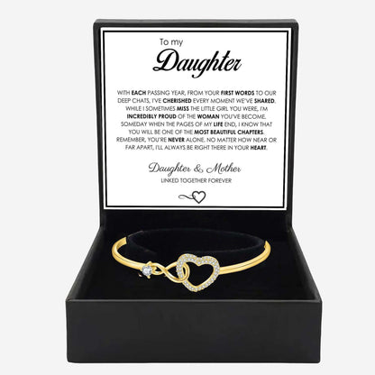 Infinity Heart Bracelet for daughter mom gift in elegant packaging
