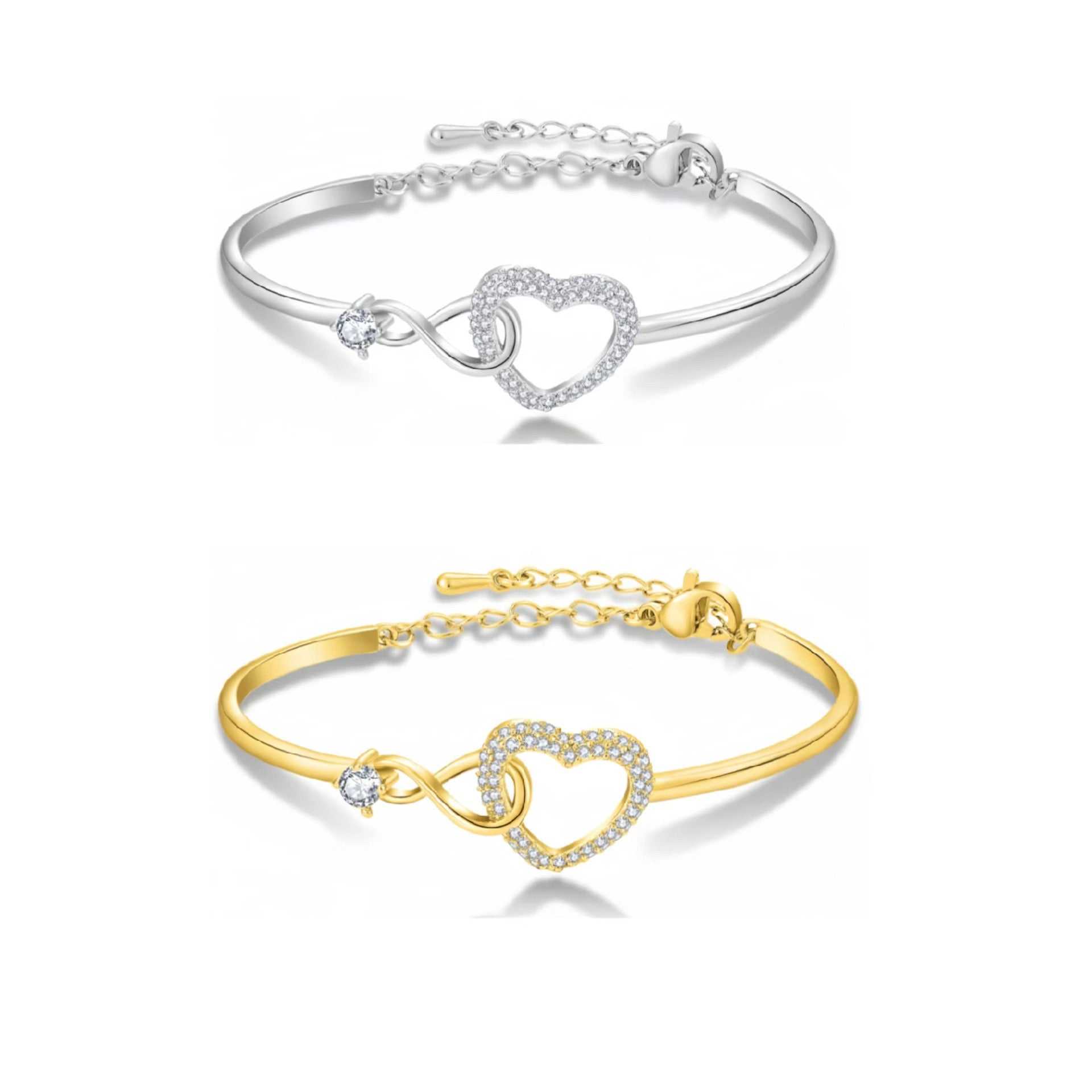 Infinity Heart Bracelet daughter mom gift in elegant packaging with heartfelt message card