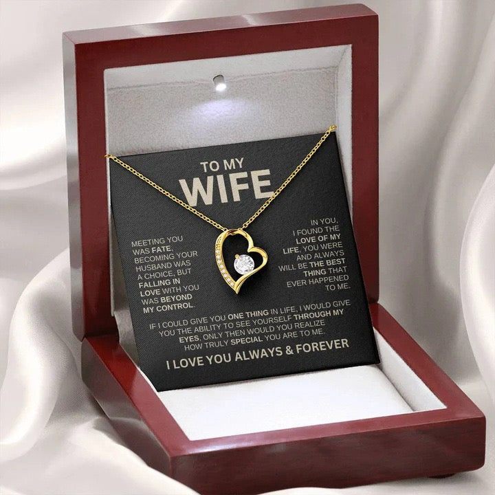 To My Wife Necklace - Love Heart Necklace - You Are the Best Thing Message Card Gift
