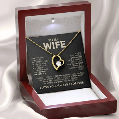 To My Wife Necklace - Love Heart Necklace - You Are the Best Thing Message Card Gift