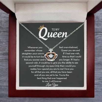To My Queen - Crown Necklace - Love You Forever Message Card Gift