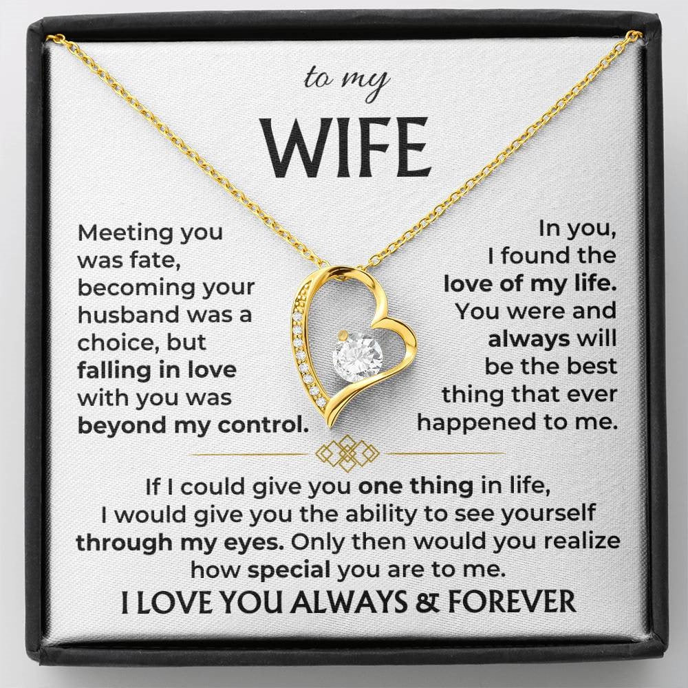 To My Wife - Love Heart Necklace - Love You Always Message Card Gift