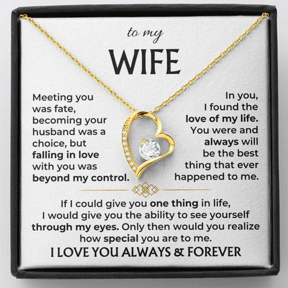 To My Wife - Love Heart Necklace - Love You Always Message Card Gift